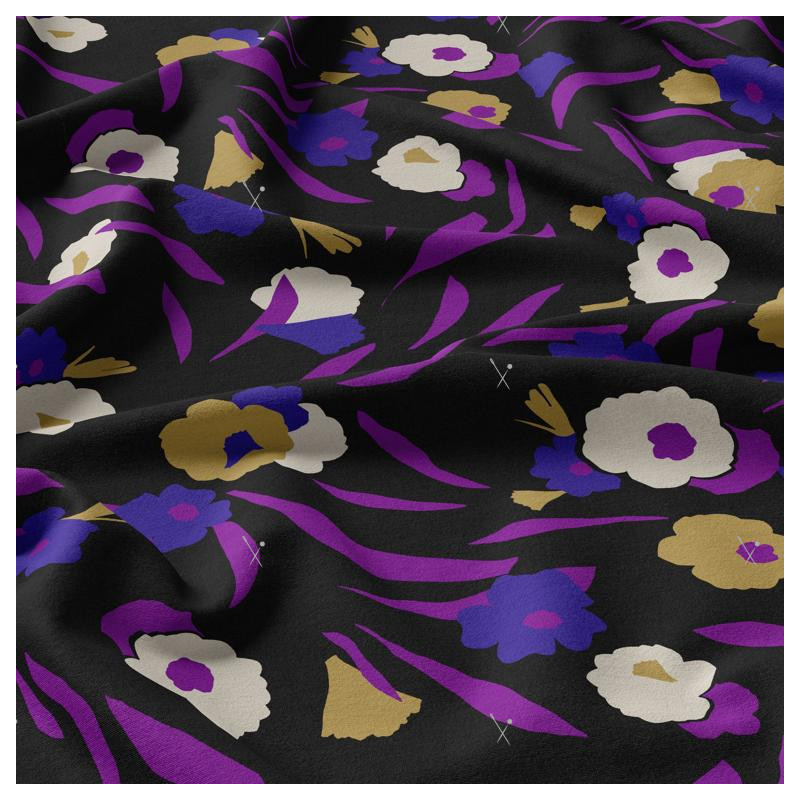 Printed Viscose GEOIA Black / Violet